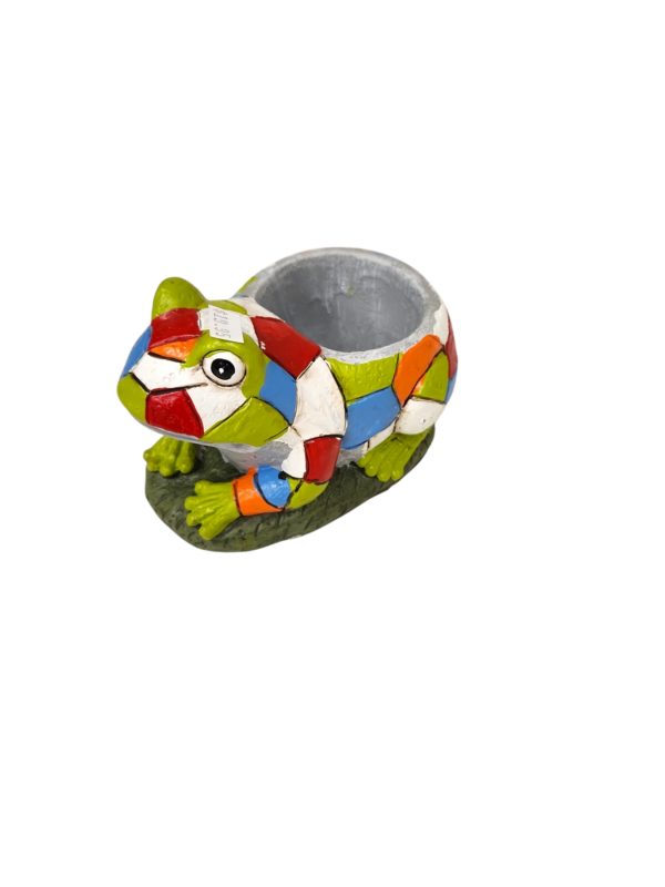 Mosaic Frog Planter